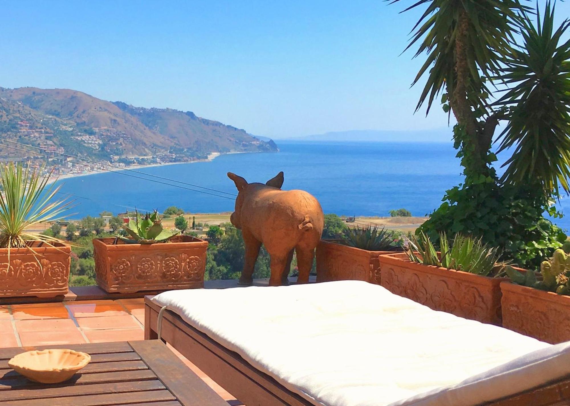 Villa Lou Taormina Private Villa With Panoramic Sea View Pool Exterior photo