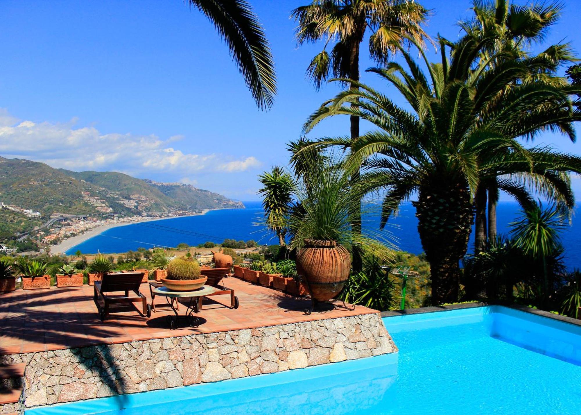 Villa Lou Taormina Private Villa With Panoramic Sea View Pool Exterior photo